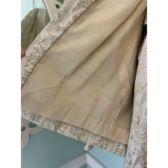 VTG. 1950's Gold  CUSTOM MADE - Brocade Dress And Jacket  Medium - Picture 4 of 6